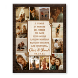 2nd Anniversary Photo Collage Canvas, Custom 2 Year Anniversary Gift For Girlfriend, Boyfriend Gift