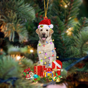 Ornament- YELLOW Labrador-Dog Be Christmas Tree Hanging Ornament, Happy Christmas Ornament, Car Ornament