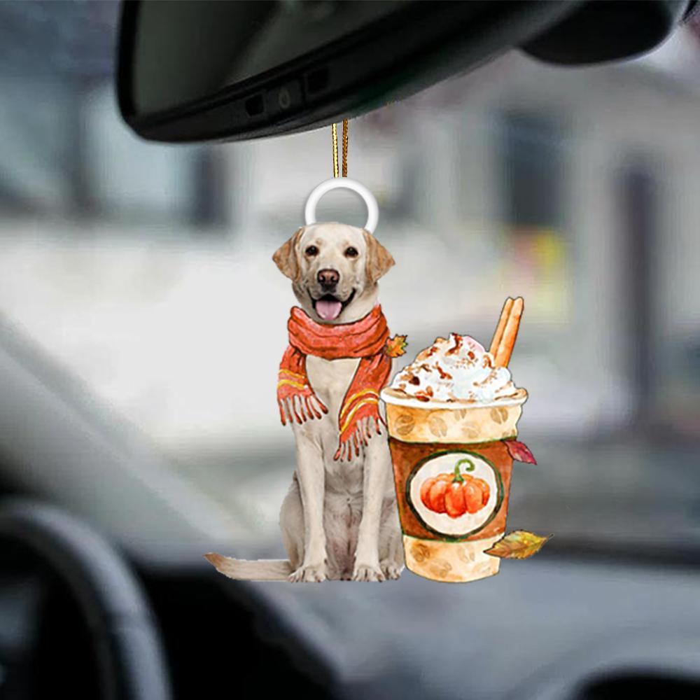Yellow Labrador-Pumpkin Spice Kinda-Two Sided Ornament