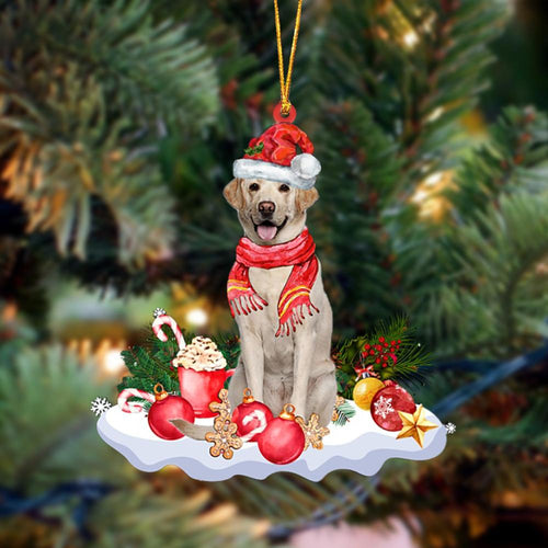 Godmerch- Ornament- YELLOW Labrador-Better Christmas Hanging Ornament, Happy Christmas Ornament, Car Ornament