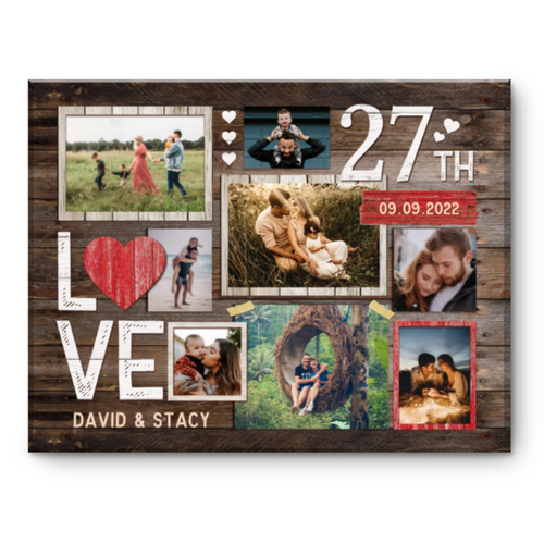 27th Wedding Anniversary Gift, 27th Anniversary Photo Collage, 27th Anniversary Gift