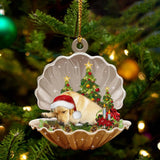 Ornament- Yellow Labrador-Sleeping Pearl in Christmas Two Sided Ornament, Christmas Ornament, Car Ornament