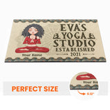 Yoga Studio - Personalized Doormat - Birthday Gift For Yoga Lover - Yoga Girl Illustration