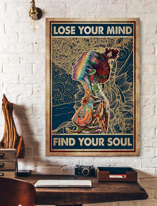 Yoga Lose Your Mind Find Your Soul Canvas And Poster, Wall Decor Visual Art