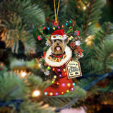 Godmerch- Ornament- Yorkshire 1-Xmas Boot-Two Sided Ornament, Happy Christmas Ornament, Car Ornament