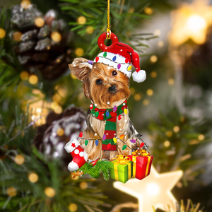 Godmerch- Ornament- Yorkshire Christmas Shape Ornament, Happy Christmas Ornament, Car Ornament