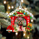 Ornament- Yorkshire Terrier-Christmas House Two Sided Ornament, Happy Christmas Ornament, Car Ornament