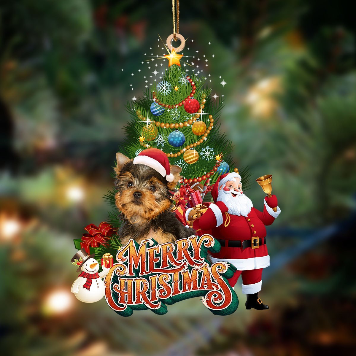 Yorkshire Terrier-Christmas Tree&Dog Hanging Ornament