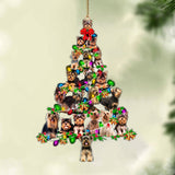 Ornament- Yorkshire Terrier-Christmas Tree Lights-Two Sided Ornament, Happy Christmas Ornament, Car Ornament