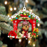 Ornament- Yorkshire Terrier 2-Christmas House Two Sided Ornament, Happy Christmas Ornament, Car Ornament