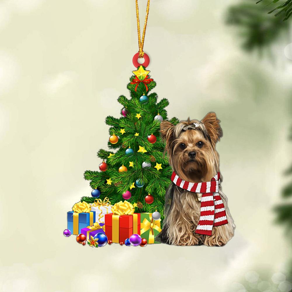 Ornament- Yorkshire Terrier 2-Christmas Star Hanging Ornament, Happy Christmas Ornament, Car Ornament