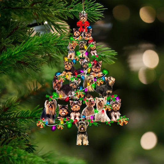Yorkshire Terrier-Christmas Tree Lights-Two Sided Ornament