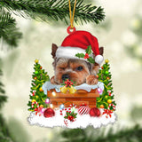 Yorkshire Terrier In The Chimney Hanging Ornament Dog Christmas Ornament