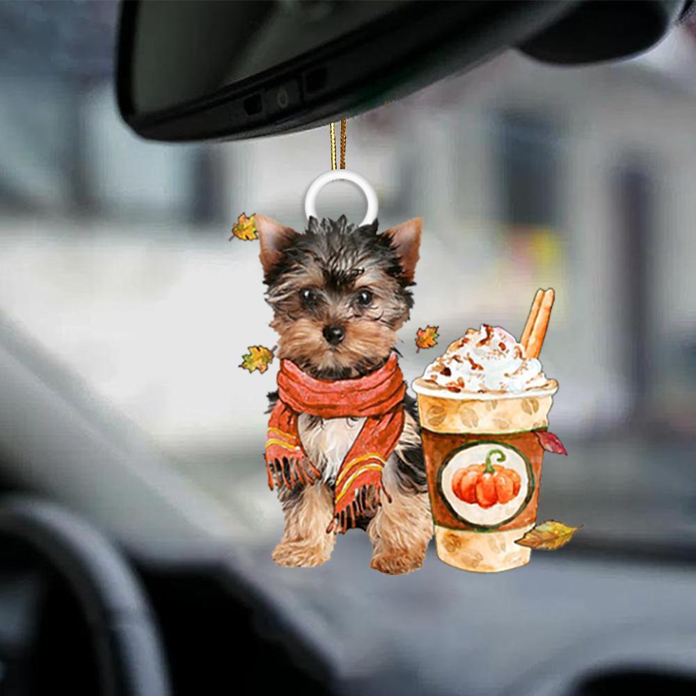 Yorkshire Terrier-Pumpkin Spice Kinda-Two Sided Ornament