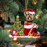 Godmerch- Yorkshire Terrier/Yorkie Gift Bag Merry Christmas Ornament Dog Ornament, Car Ornament, Christmas Ornament