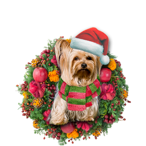 Godmerch- Ornament- Yorkshire Christmas Ornament, Happy Christmas Ornament, Car Ornament