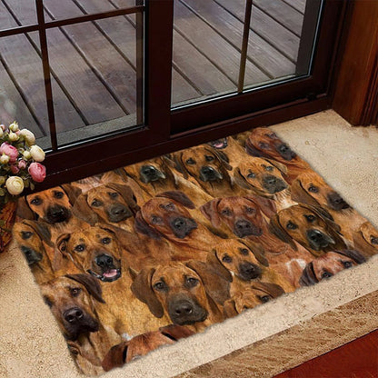 A Bunch Of Rhodesian Ridgebacks Doormat