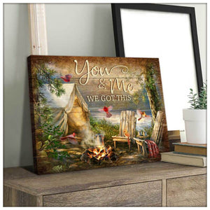 Cardinal Bird Canvas Wall Art - You And Me Camping Cardinal Canvas Wall Art Home House Decor