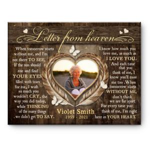 Memorial Gift For Loss Of Mom, Loss Of Mom Gift, Letter From Heaven Sign