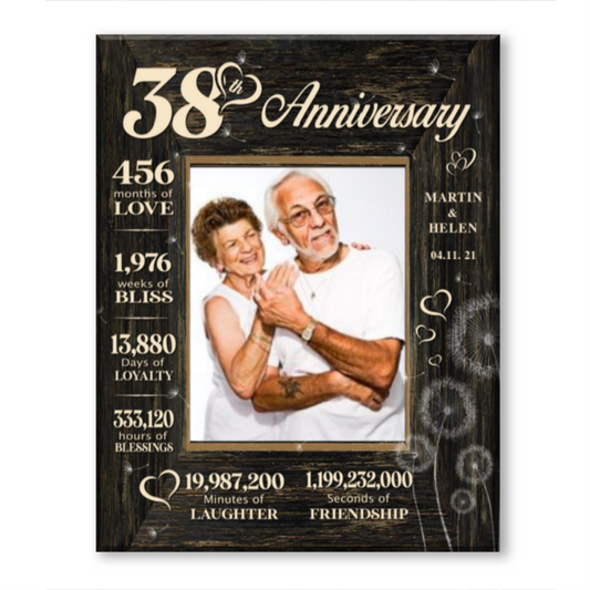38 Year Wedding Anniversary Gift, 38th Anniversary Gift For Wife, 38 Year Anniversary Gift For Husband