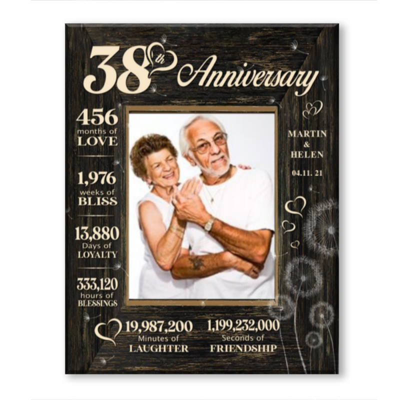 38 Year Wedding Anniversary Gift, 38th Anniversary Gift For Wife, 38 Year Anniversary Gift For Husband