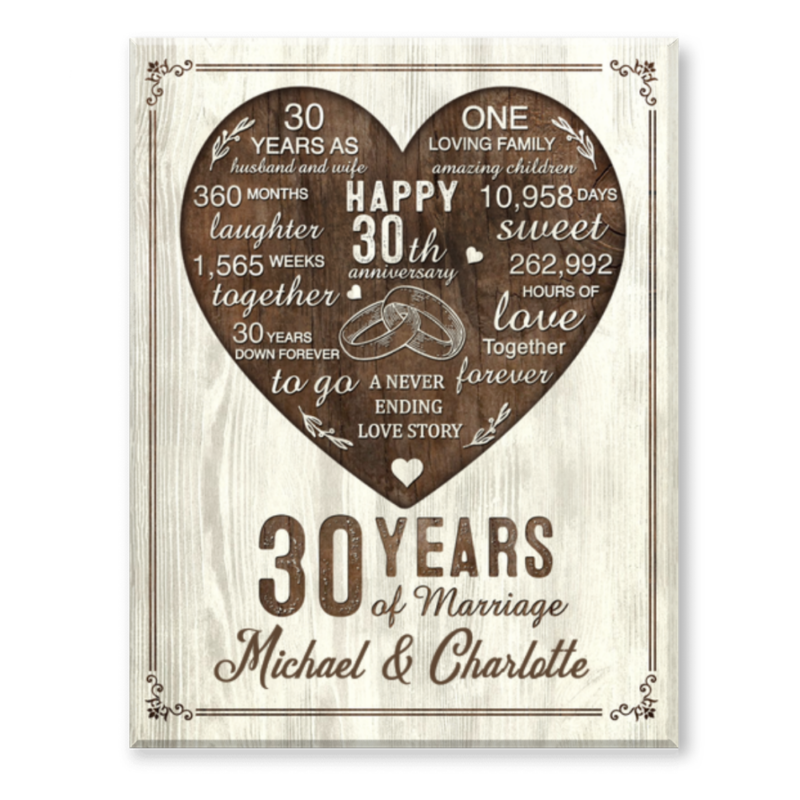 30th Year Anniversary Gift, 30th Wedding Anniversary Gift For Husband, 30 Year Anniversary Gift For Wife