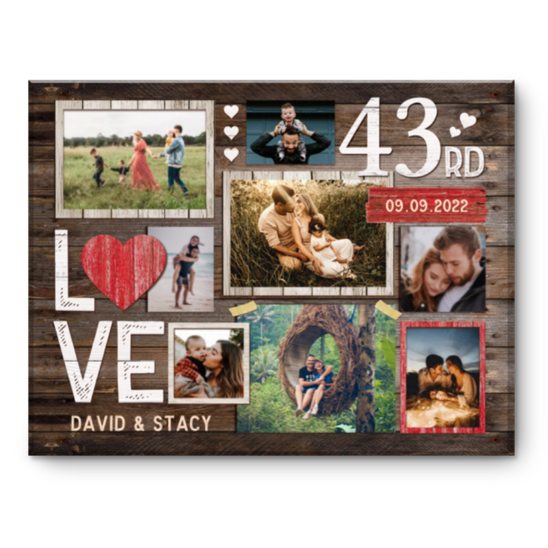 43rd Wedding Anniversary Gift, 43rd Anniversary Photo Collage, 43rd Anniversary Gift