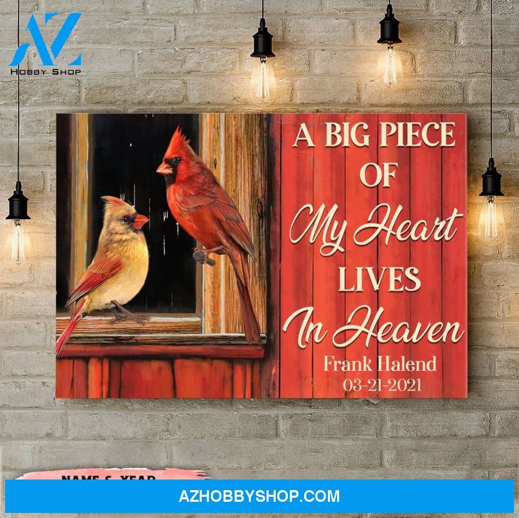 A Big Piece Of My Heart Lives In Heaven, Personalized Canvas