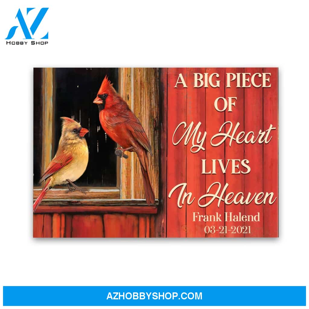 A Big Piece Of My Heart Lives In Heaven, Personalized Canvas