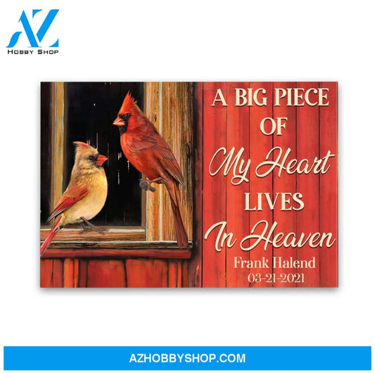 A Big Piece Of My Heart Lives In Heaven, Personalized Canvas