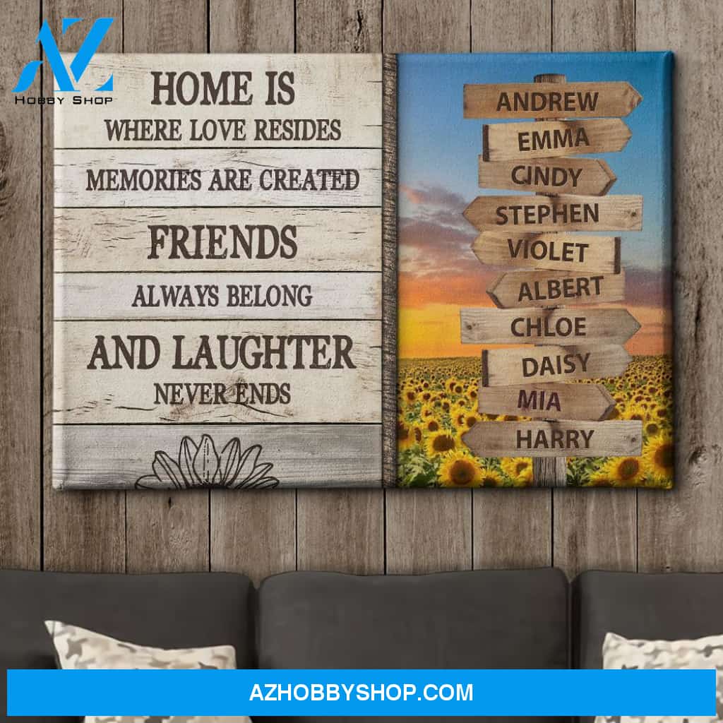 A Blessed Family - Personalized Custom Name Canvas