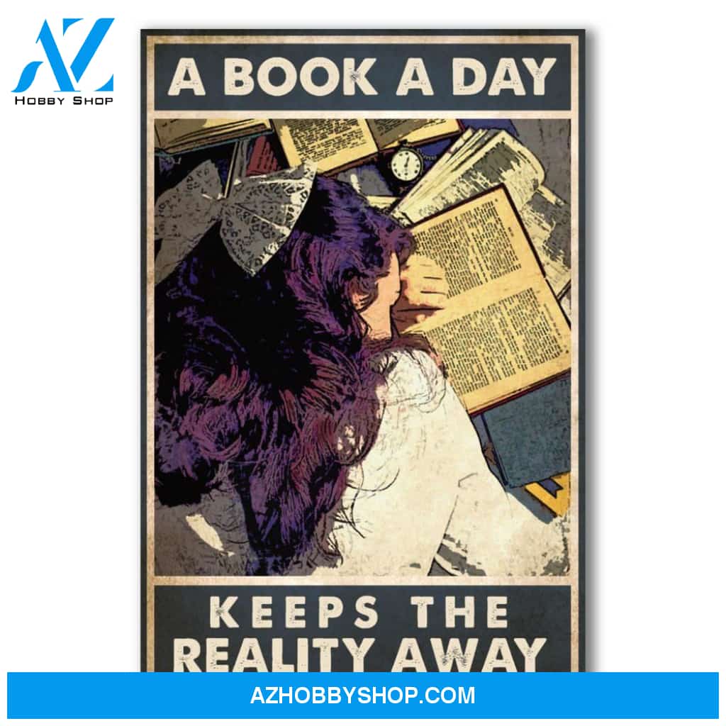 A Book A Day Keeps The Reality Away Canvas And Poster, Wall Decor Visual Art, Halloween Gift, Happy Halloween