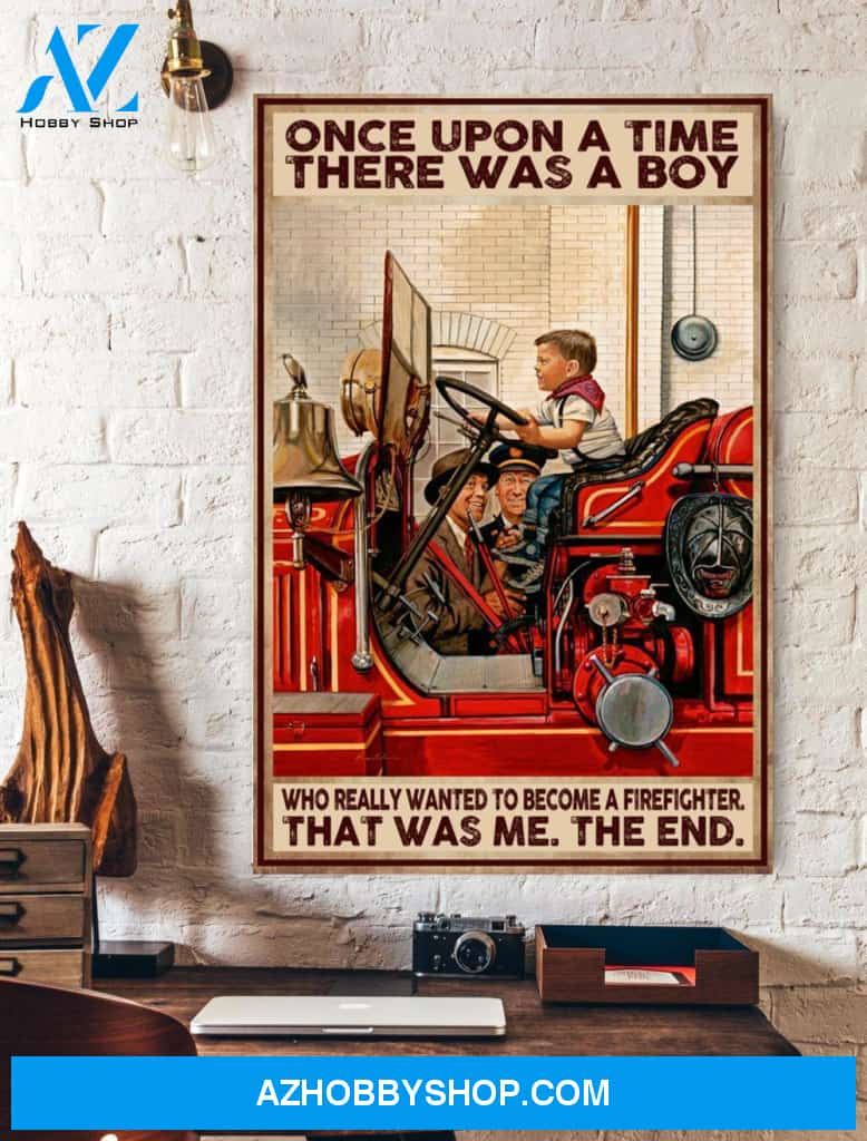 A Boy Wanted To Become A Firefighter Canvas And Poster, Wall Decor Visual Art