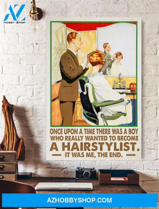 A Boy Who Really Wanted To Become A Hairstylist Canvas And Poster, Wall Decor Visual Art