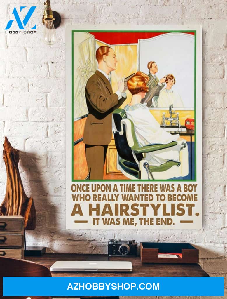 A Boy Who Really Wanted To Become A Hairstylist Vertical Canvas Wall Art Unique Gifts
