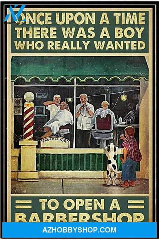 A Boy Who Really Wanted To Open A Barbershop Poster Vintage Art Posters