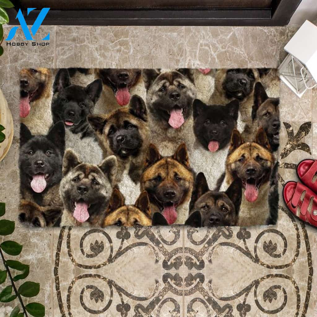 A Bunch Of Akitas Doormat, Dog Welcome Mat, Funny Welcome Mats for Dog Lovers