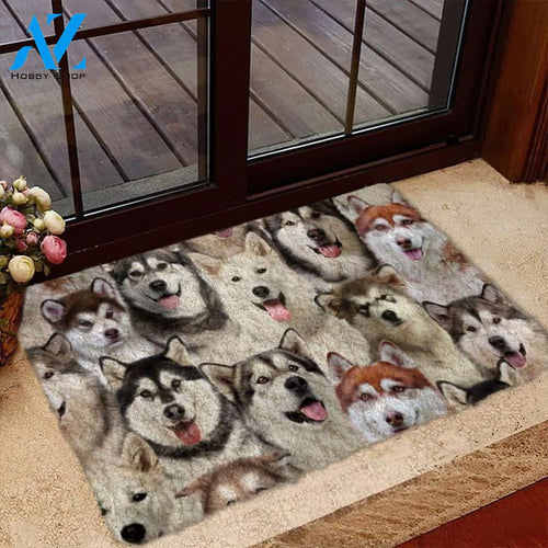 A Bunch Of Alaskan Malamutes Doormat, Dog Welcome Mat, Funny Welcome Mats for Dog Lovers