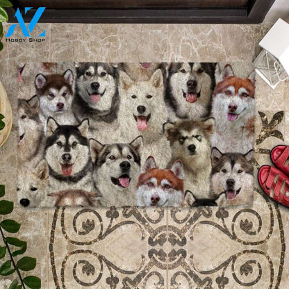 A Bunch Of Alaskan Malamutes Doormat, Dog Welcome Mat, Funny Welcome Mats for Dog Lovers