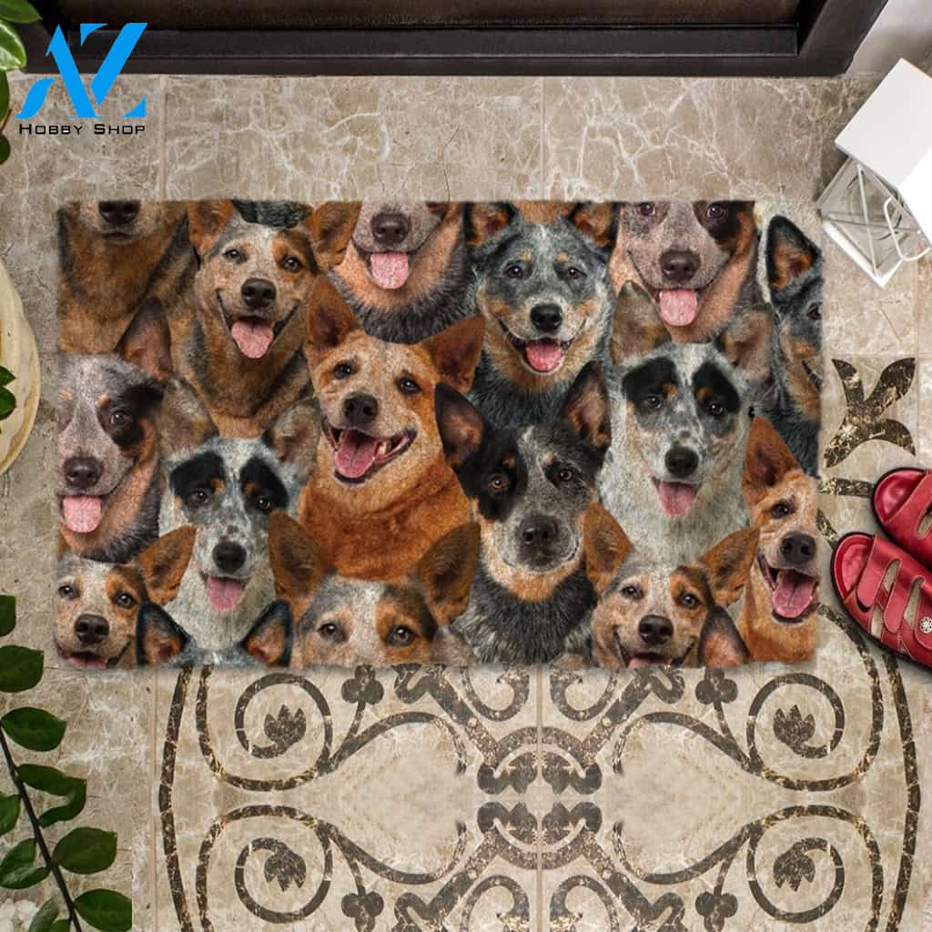 A Bunch Of Australian Cattles Doormat, Dog Welcome Mat, Funny Welcome Mats for Dog Lovers