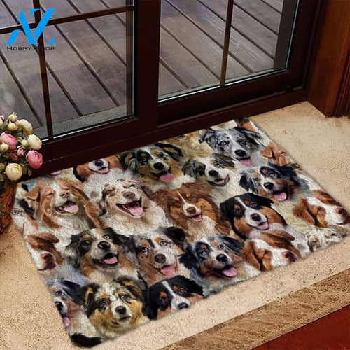 A Bunch Of Australian Shepherds Doormat, Dog Welcome Mat, Funny Welcome Mats for Dog Lovers