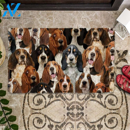 A Bunch Of Basset Hounds Doormat, Dog Welcome Mat, Funny Welcome Mats for Dog Lovers