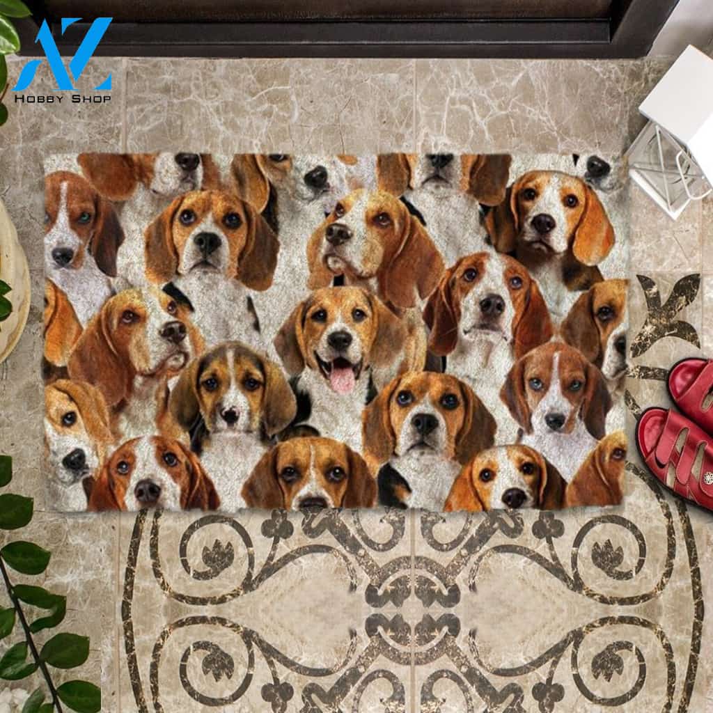 A Bunch Of Beagles Doormat, Dog Welcome Mat, Funny Welcome Mats for Dog Lovers