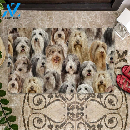 A Bunch Of Bearded Collies Doormat