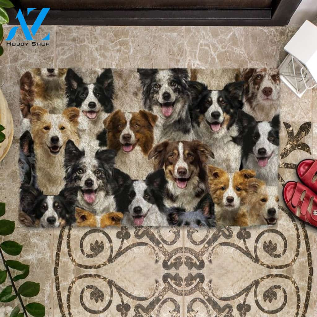A Bunch Of Border Collies Doormat, Dog Welcome Mat, Funny Welcome Mats for Dog Lovers