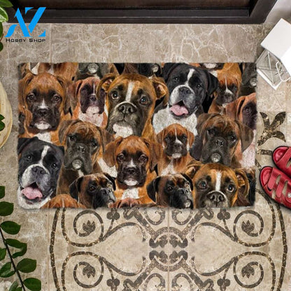 A Bunch Of Boxers Doormat, Dog Welcome Mat, Funny Welcome Mats for Dog Lovers