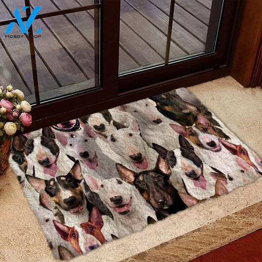 A Bunch Of Bull Terriers Doormat, Dog Welcome Mat, Funny Welcome Mats for Dog Lovers