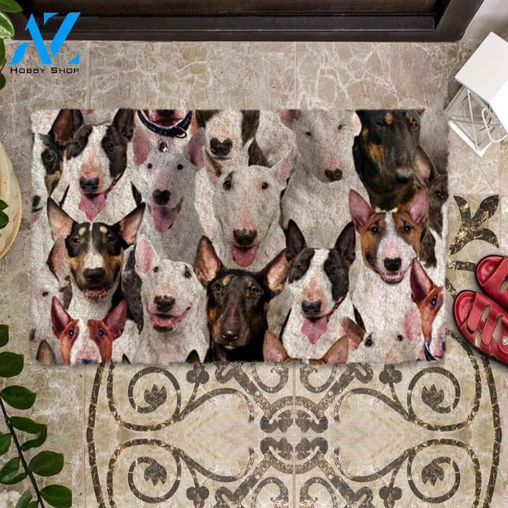 A Bunch Of Bull Terriers Doormat, Dog Welcome Mat, Funny Welcome Mats for Dog Lovers