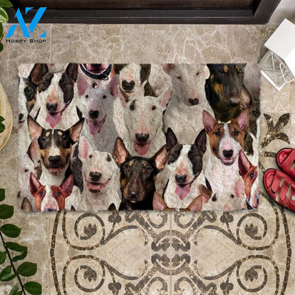 A Bunch Of Bull Terriers Doormat, Dog Welcome Mat, Funny Welcome Mats for Dog Lovers