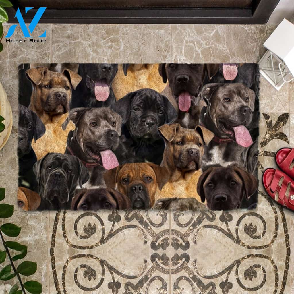 A Bunch Of Cane Corsos Doormat, Dog Welcome Mat, Funny Welcome Mats for Dog Lovers